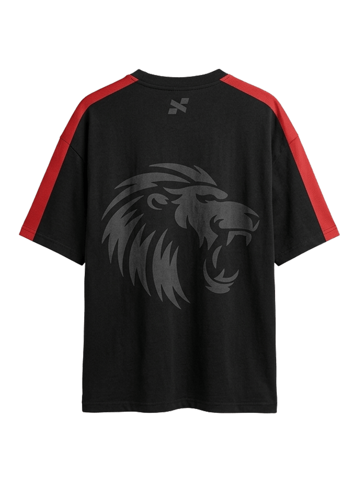 Black & Red Oversized Tee